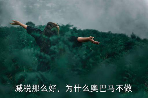 減稅那么好，為什么奧巴馬不做