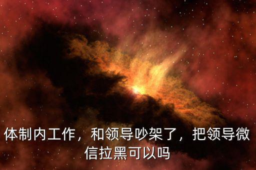 體制內(nèi)工作，和領(lǐng)導(dǎo)吵架了，把領(lǐng)導(dǎo)微信拉黑可以嗎