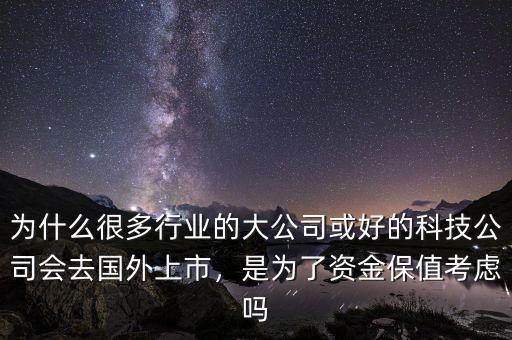 為什么很多行業(yè)的大公司或好的科技公司會(huì)去國(guó)外上市，是為了資金保值考慮嗎