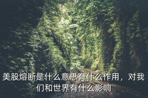 美股熔斷是什么意思有什么作用，對我們和世界有什么影響