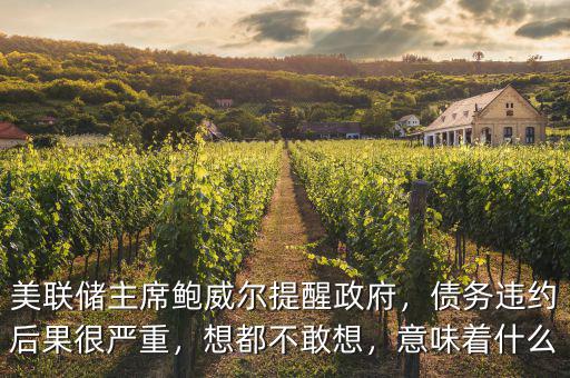 美聯(lián)儲主席鮑威爾提醒政府，債務違約后果很嚴重，想都不敢想，意味著什么
