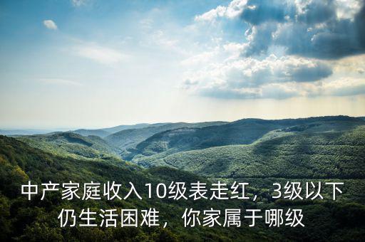 中產(chǎn)家庭收入10級表走紅，3級以下仍生活困難，你家屬于哪級