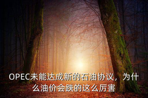 OPEC未能達成新的石油協(xié)議，為什么油價會跌的這么厲害