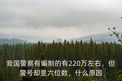 我國警察有編制的有220萬左右，但警號卻是六位數(shù)，什么原因