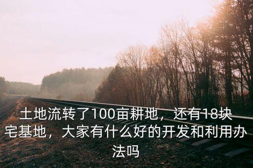 土地流轉(zhuǎn)了100畝耕地，還有18塊宅基地，大家有什么好的開發(fā)和利用辦法嗎