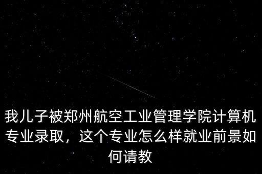 我兒子被鄭州航空工業(yè)管理學(xué)院計(jì)算機(jī)專業(yè)錄取，這個(gè)專業(yè)怎么樣就業(yè)前景如何請(qǐng)教