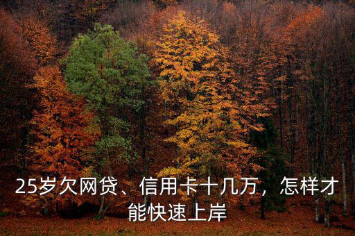 25歲欠網(wǎng)貸、信用卡十幾萬，怎樣才能快速上岸