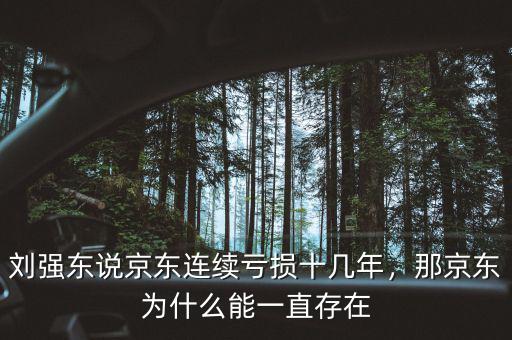 劉強(qiáng)東說京東連續(xù)虧損十幾年，那京東為什么能一直存在