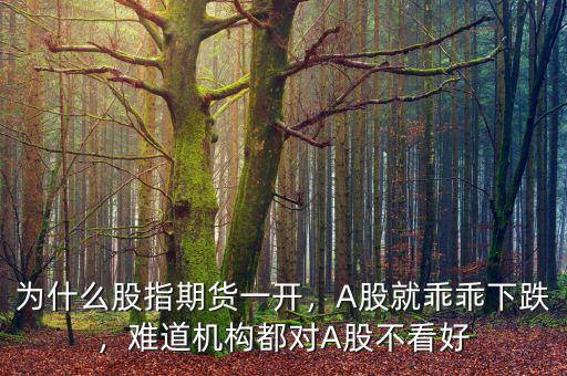為什么股指期貨一開(kāi)，A股就乖乖下跌，難道機(jī)構(gòu)都對(duì)A股不看好