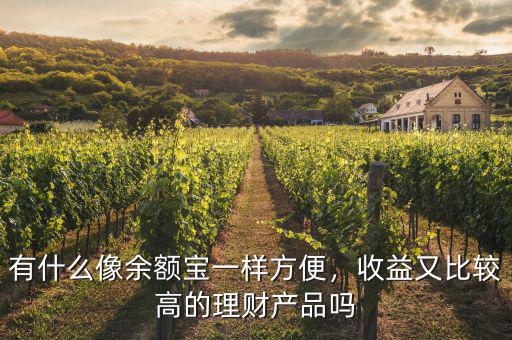 有什么像余額寶一樣方便，收益又比較高的理財(cái)產(chǎn)品嗎