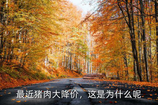 最近豬肉大降價(jià)，這是為什么呢