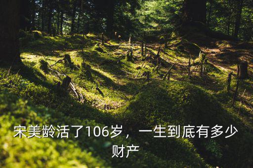 宋美齡活了106歲，一生到底有多少財產(chǎn)