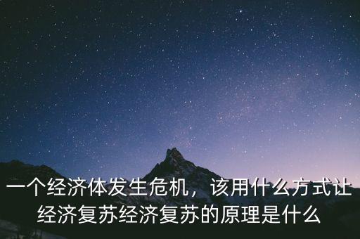 一個經濟體發(fā)生危機，該用什么方式讓經濟復蘇經濟復蘇的原理是什么