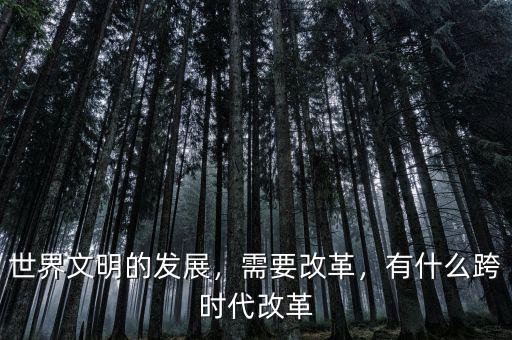 世界文明的發(fā)展，需要改革，有什么跨時代改革