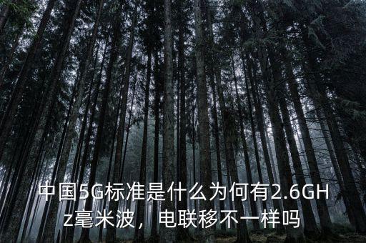 中國(guó)5G標(biāo)準(zhǔn)是什么為何有2.6GHz毫米波，電聯(lián)移不一樣嗎