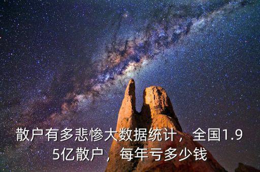 散戶有多悲慘大數(shù)據(jù)統(tǒng)計(jì)，全國1.95億散戶，每年虧多少錢