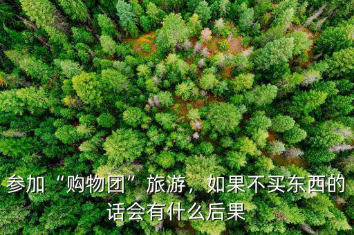 參加“購物團(tuán)”旅游，如果不買東西的話會(huì)有什么后果