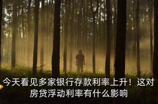 今天看見多家銀行存款利率上升！這對房貸浮動利率有什么影響