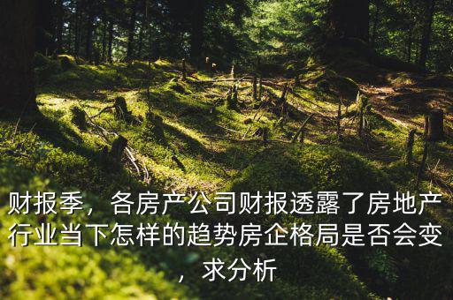 財(cái)報(bào)季，各房產(chǎn)公司財(cái)報(bào)透露了房地產(chǎn)行業(yè)當(dāng)下怎樣的趨勢(shì)房企格局是否會(huì)變，求分析