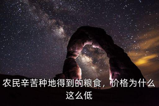 農(nóng)民辛苦種地得到的糧食，價格為什么這么低