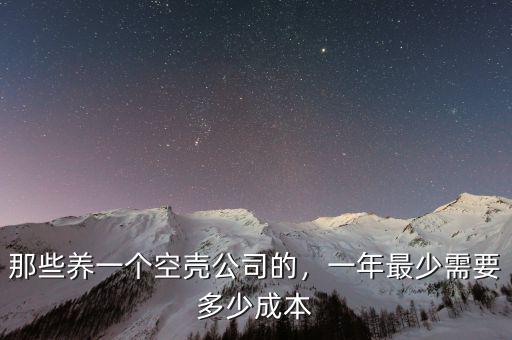 那些養(yǎng)一個(gè)空殼公司的，一年最少需要多少成本