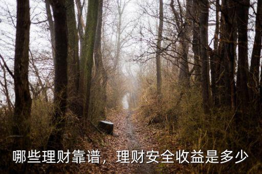 哪些理財靠譜，理財安全收益是多少