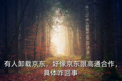 有人卸載京東，好像京東跟高通合作，具體咋回事