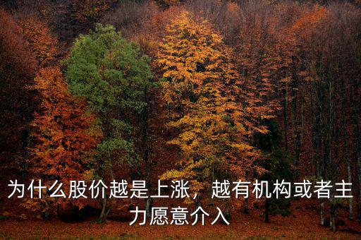 為什么股價(jià)越是上漲，越有機(jī)構(gòu)或者主力愿意介入