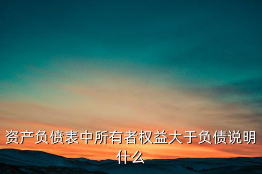 資產負僨表中所有者權益大于負債說明什么