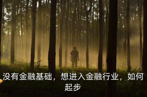 沒有金融基礎，想進入金融行業(yè)，如何起步