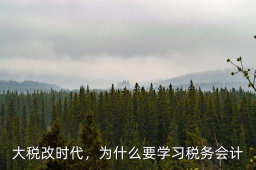 大稅改時代，為什么要學(xué)習(xí)稅務(wù)會計