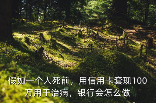 假如一個(gè)人死前，用信用卡套現(xiàn)100萬用于治病，銀行會(huì)怎么做