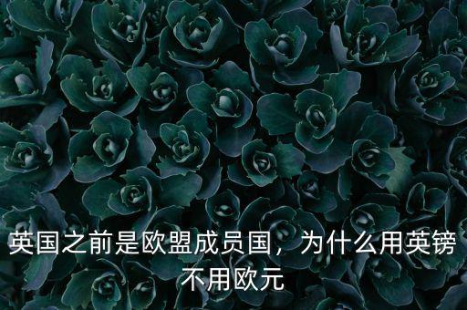 英國之前是歐盟成員國，為什么用英鎊不用歐元