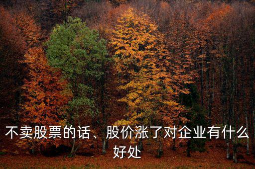 不賣(mài)股票的話(huà)、股價(jià)漲了對(duì)企業(yè)有什么好處