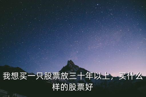 我想買一只股票放三十年以上，買什么樣的股票好