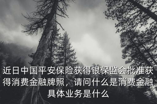 近日中國(guó)平安保險(xiǎn)獲得銀保監(jiān)會(huì)批準(zhǔn)獲得消費(fèi)金融牌照，請(qǐng)問(wèn)什么是消費(fèi)金融具體業(yè)務(wù)是什么