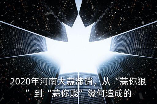2020年河南大蒜滯銷，從“蒜你狠”到“蒜你賤”緣何造成的