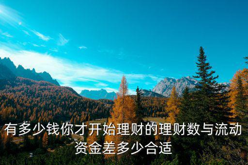 理財(cái)要多少成本,理財(cái)數(shù)與流動資金差多少合適