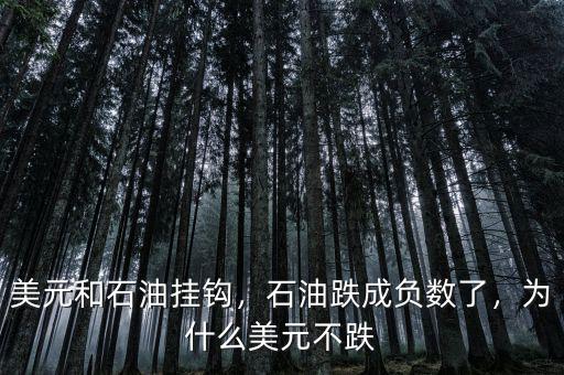 美元和石油掛鉤，石油跌成負數(shù)了，為什么美元不跌