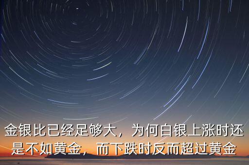 金銀比已經(jīng)足夠大，為何白銀上漲時(shí)還是不如黃金，而下跌時(shí)反而超過(guò)黃金
