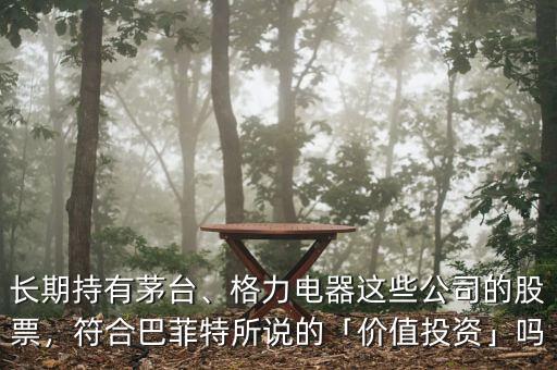 長期持有茅臺、格力電器這些公司的股票，符合巴菲特所說的「價值投資」嗎
