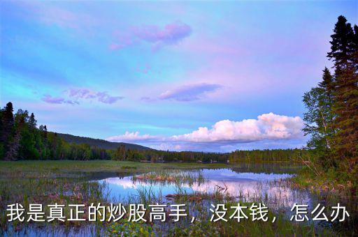 我是真正的炒股高手，沒本錢，怎么辦