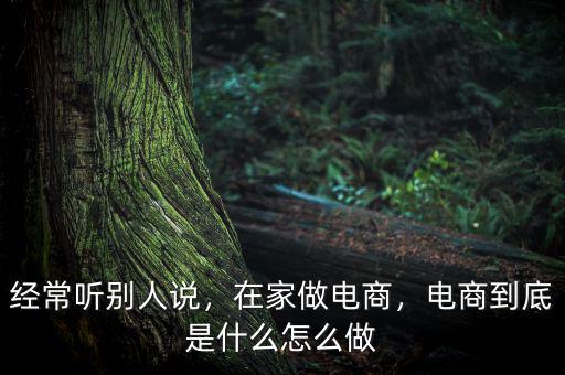經(jīng)常聽別人說，在家做電商，電商到底是什么怎么做
