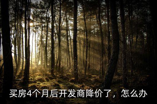 買房4個(gè)月后開發(fā)商降價(jià)了，怎么辦