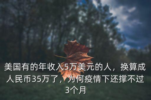 美國有的年收入5萬美元的人，換算成人民幣35萬了，為何疫情下還撐不過3個月