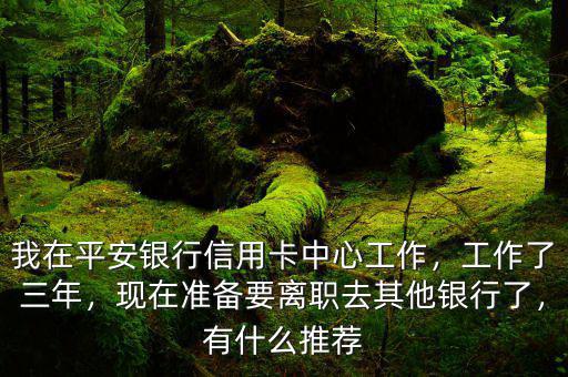 我在平安銀行信用卡中心工作，工作了三年，現(xiàn)在準(zhǔn)備要離職去其他銀行了，有什么推薦