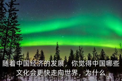 隨著中國經(jīng)濟的發(fā)展，你覺得中國哪些文化會更快走向世界，為什么