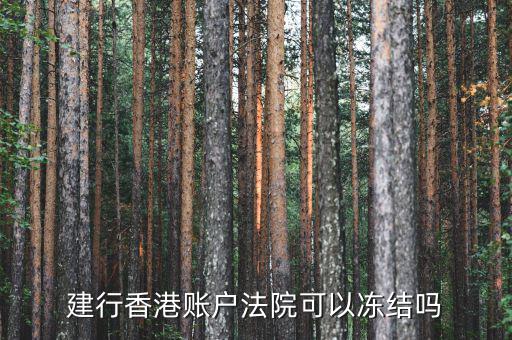 建行香港賬戶(hù)法院可以?xún)鼋Y(jié)嗎