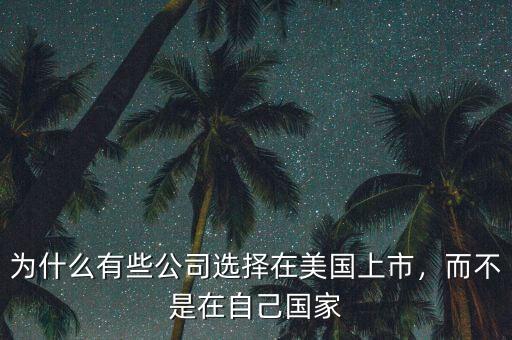 為什么有些公司選擇在美國上市，而不是在自己國家