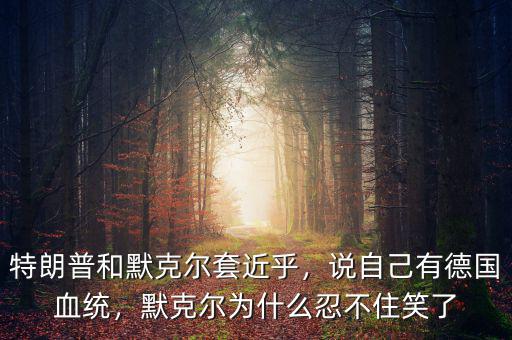 特朗普和默克爾套近乎，說自己有德國血統(tǒng)，默克爾為什么忍不住笑了